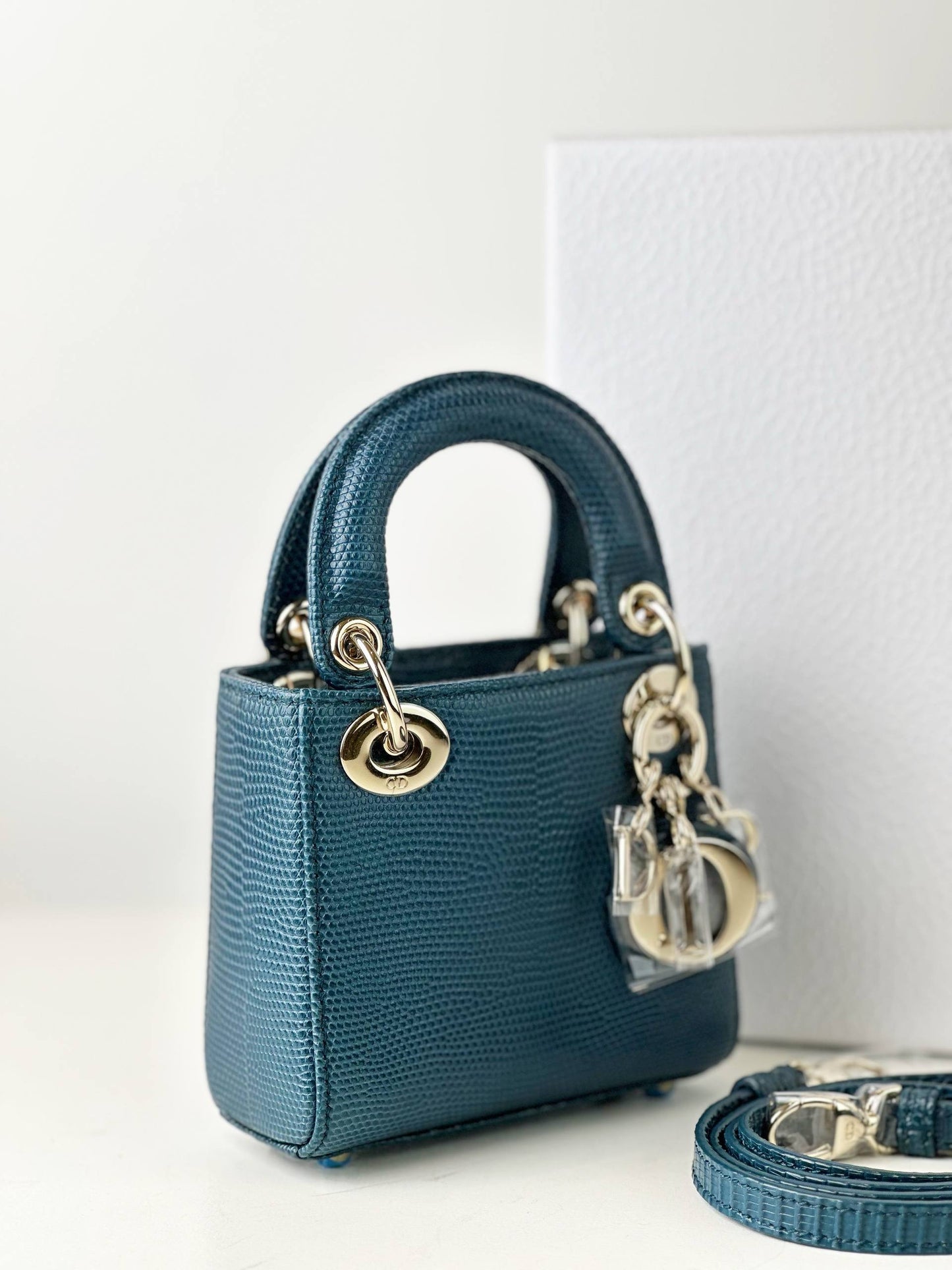 DIOR LADY DIOR MICRO LIZARD CROSSBODY BAG