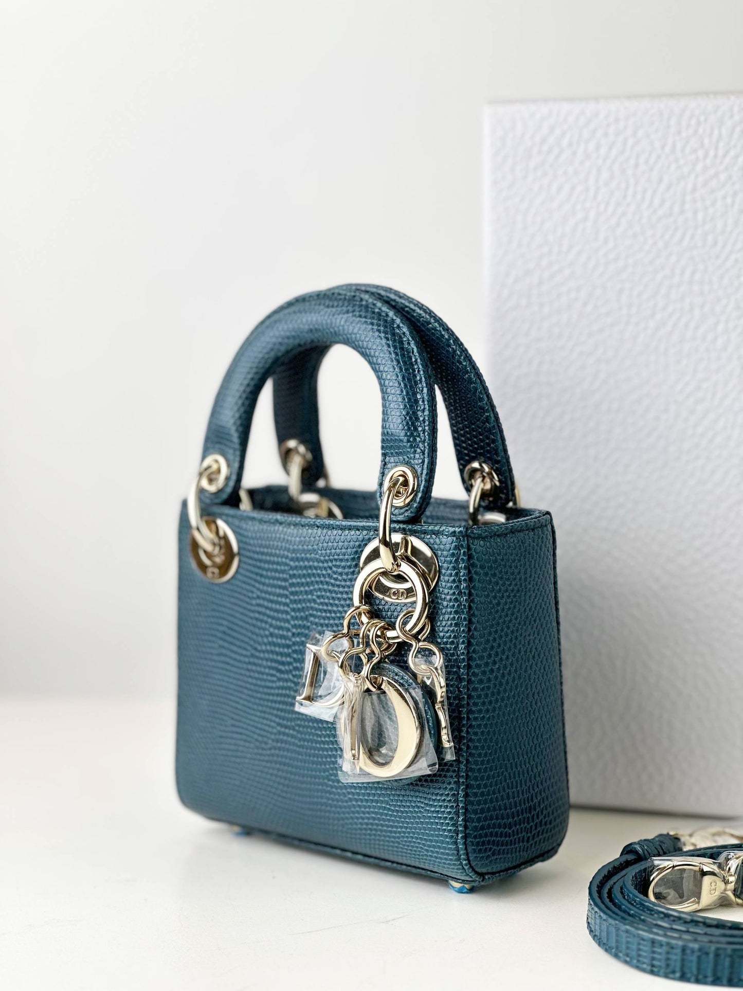 DIOR LADY DIOR MICRO LIZARD CROSSBODY BAG