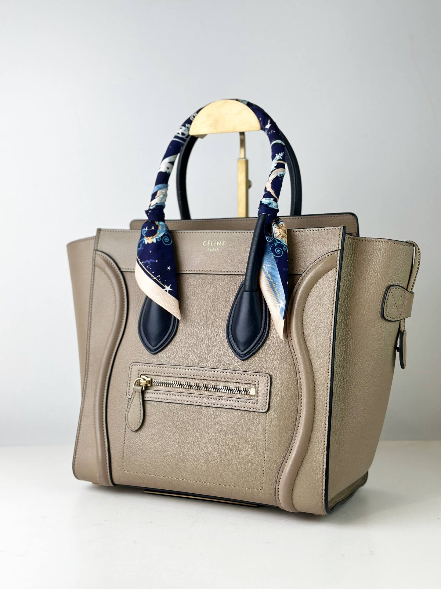 CELINE MICRO LUGGAGE GREY HANDBAG