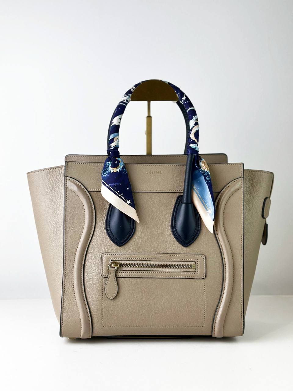 CELINE MICRO LUGGAGE GREY HANDBAG