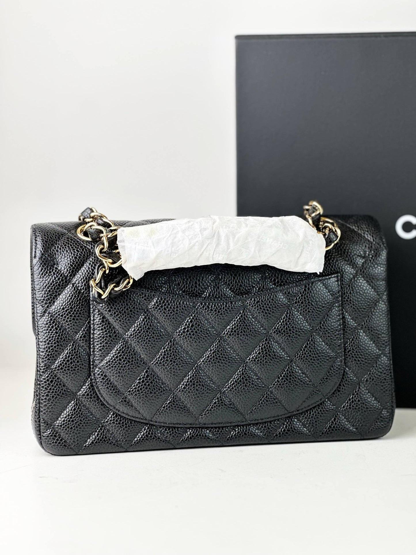 CHANEL CLASSIC FLAP CAVIAR BLACK SMALL SHOULDER BAG GHW