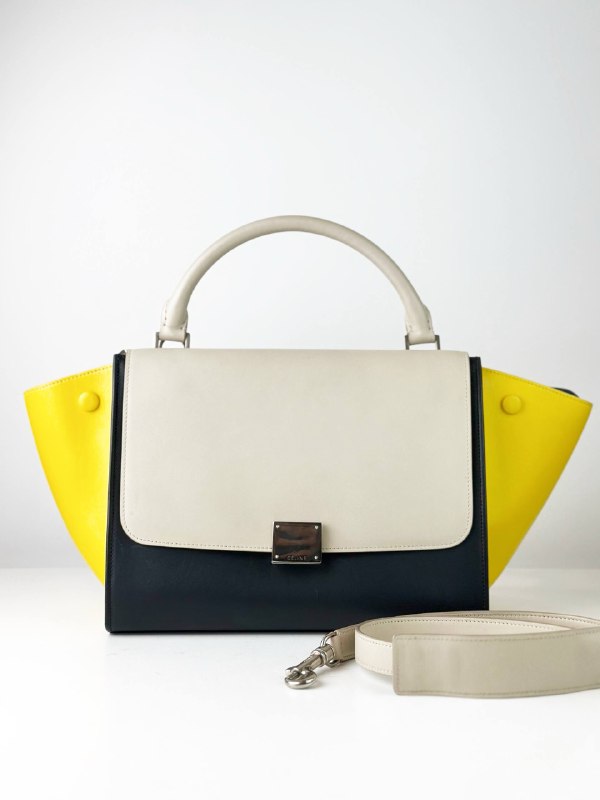CELINE TRAPEZE TRICOLOR HANDBAG WITH STRAP