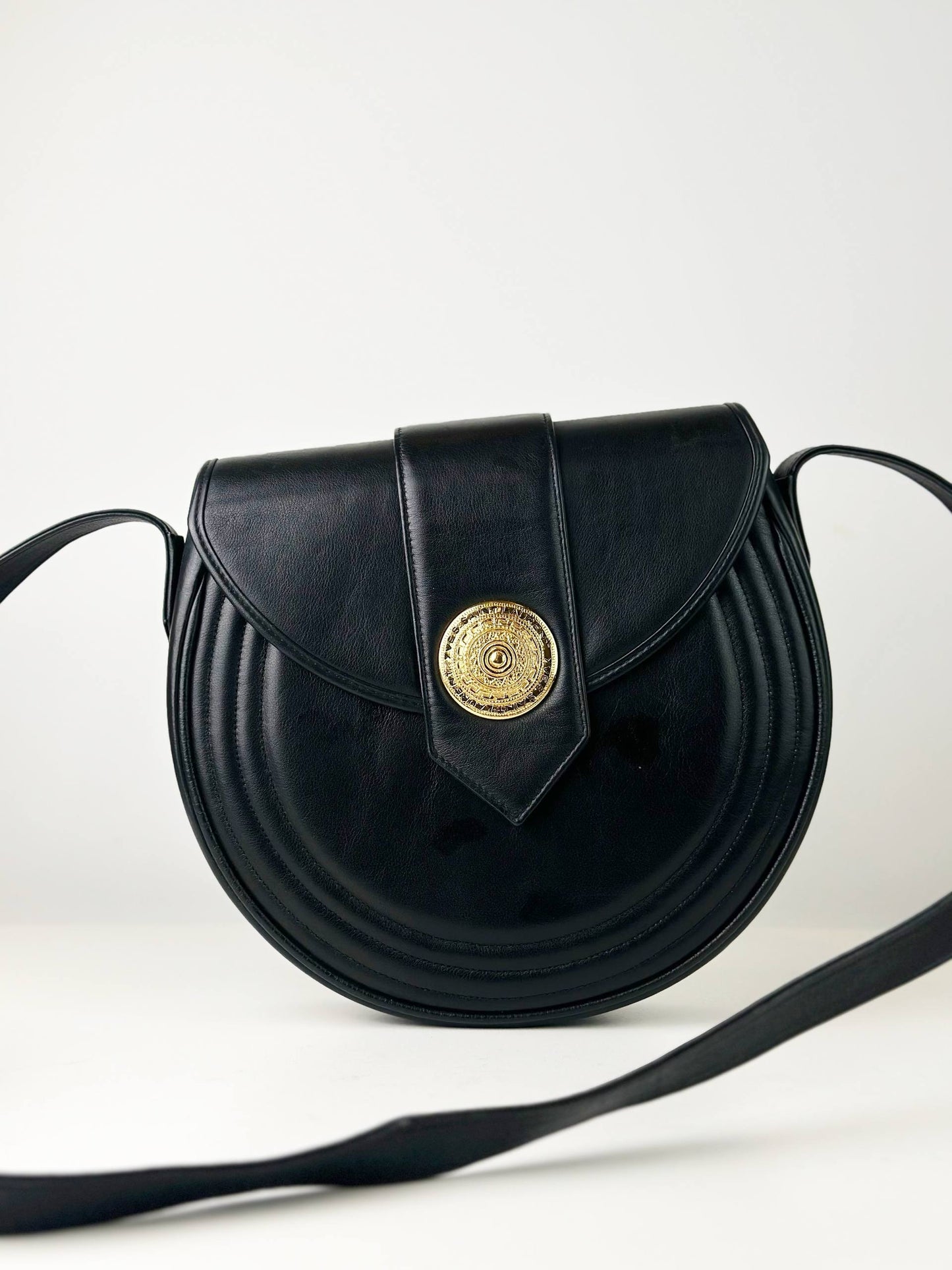 YSL VINTAGE BLACK CROSSBODY BAG