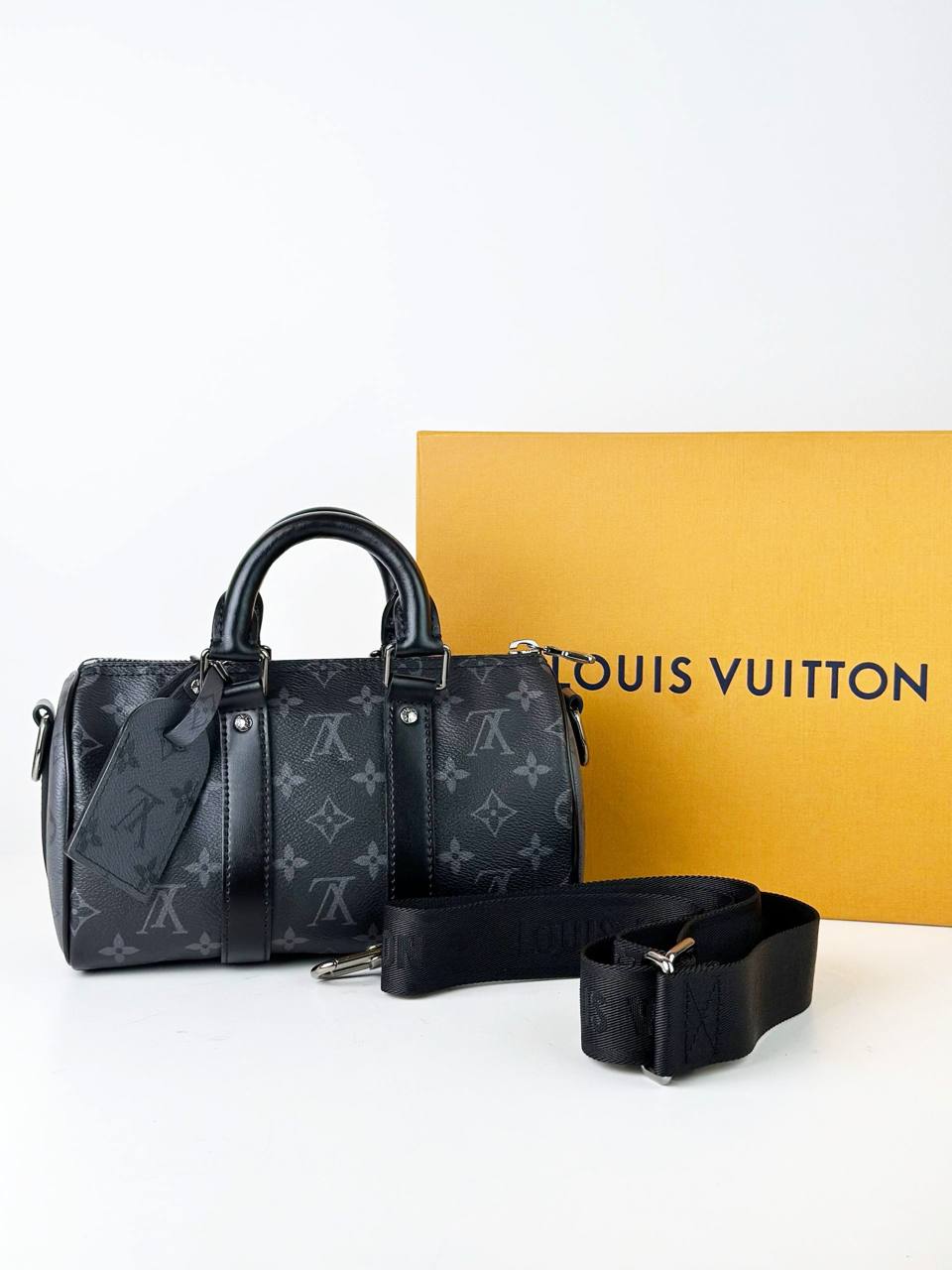 LOUIS VUITTON KEEPALL 25 BANDOULIERE MONOGRAM ECLIPSE CROSSBODY BAG