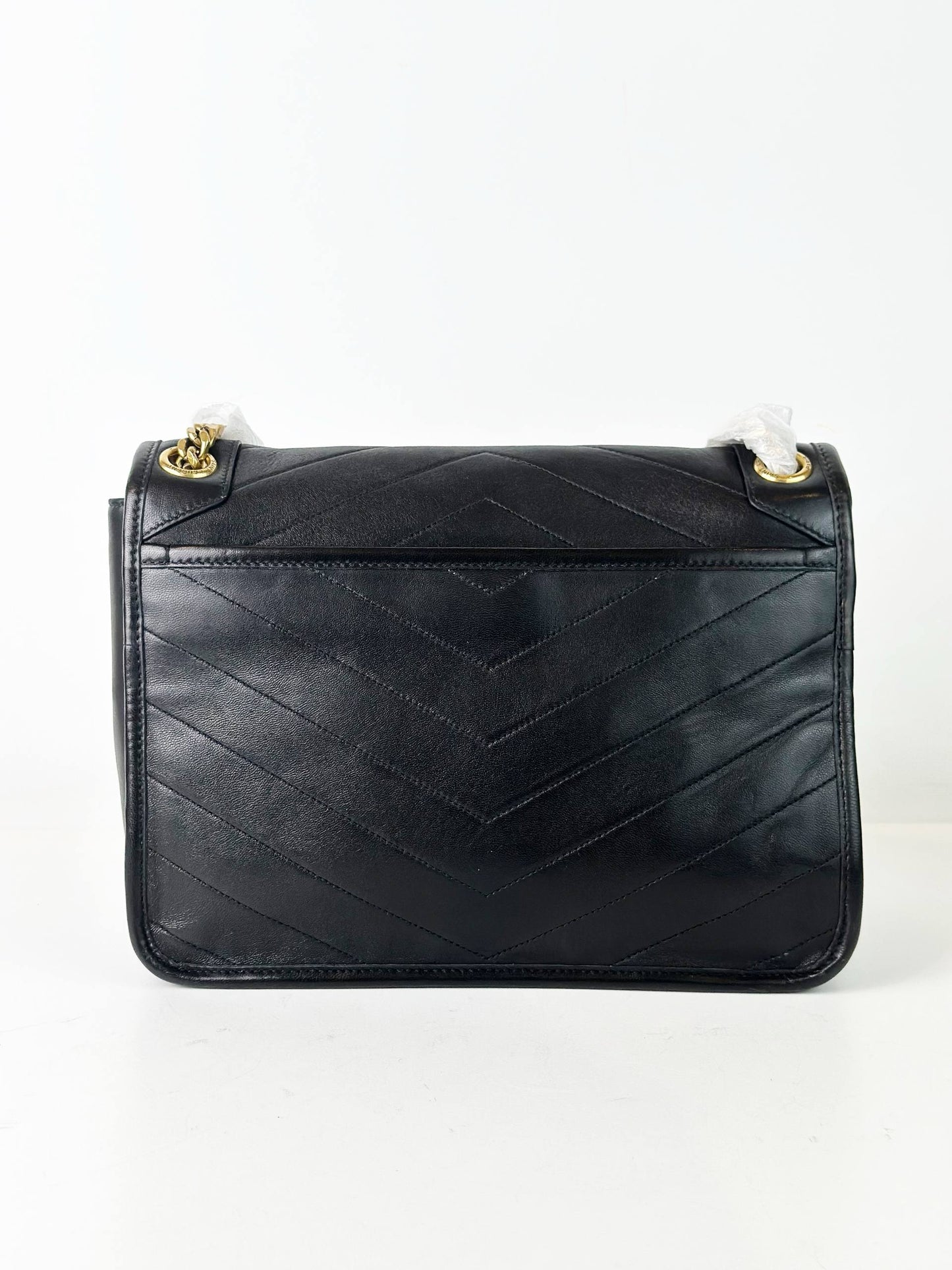 YSL NIKI BLACK MEDIUM CHAIN SHOULDER BAG GHW