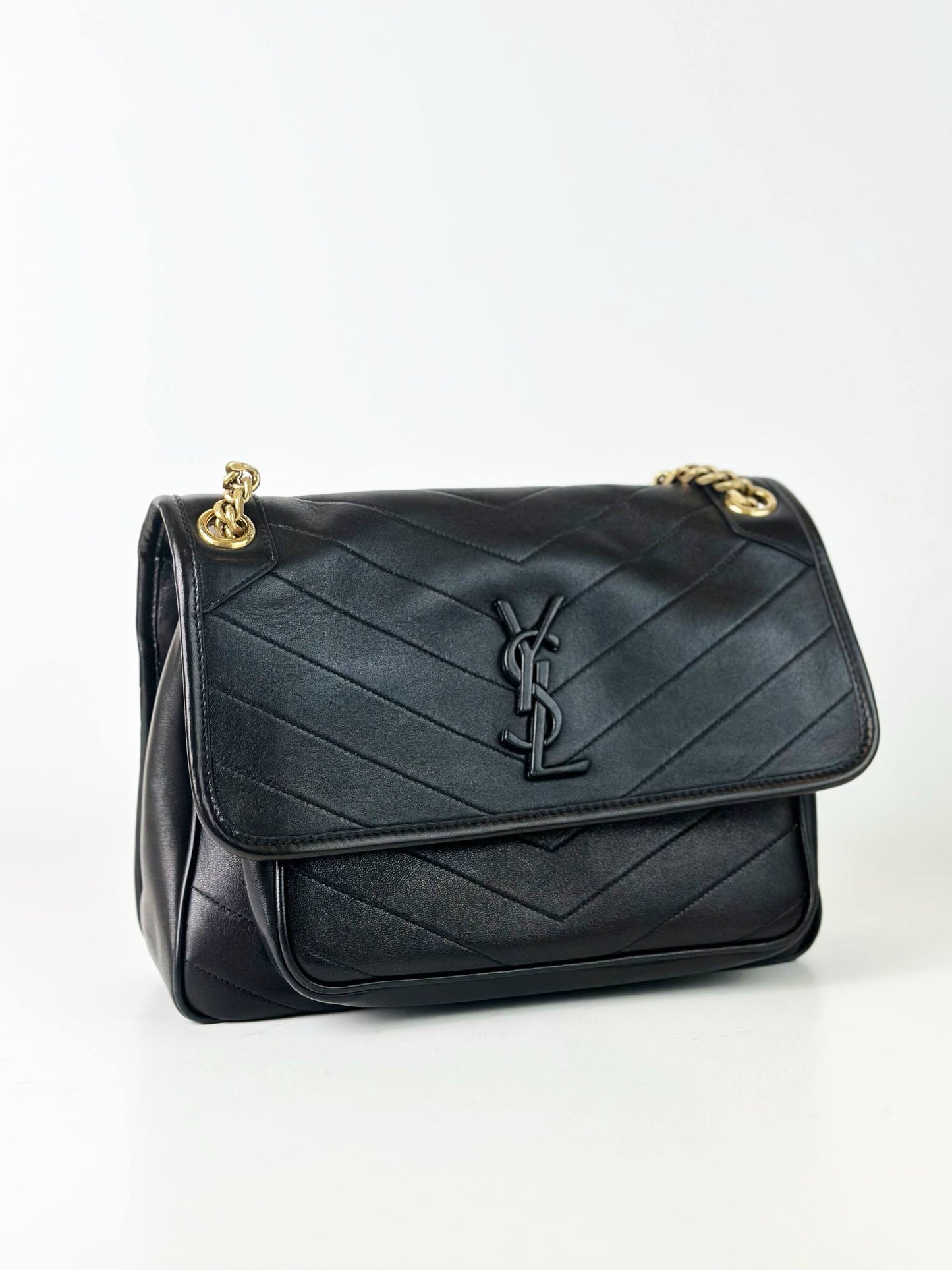 YSL NIKI BLACK MEDIUM CHAIN SHOULDER BAG GHW
