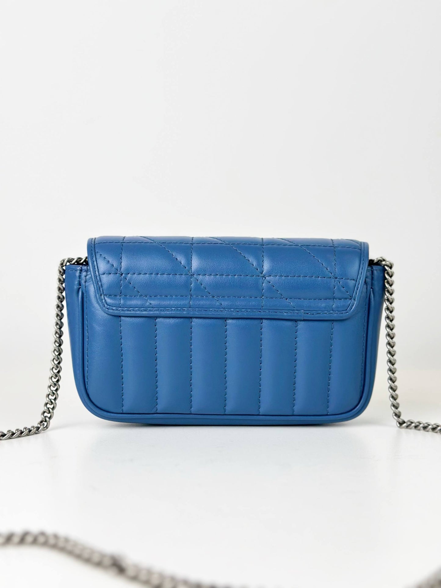 GUCCI GG ARIA MARMONT SUPER MINI BLUE CROSSBODY BAG