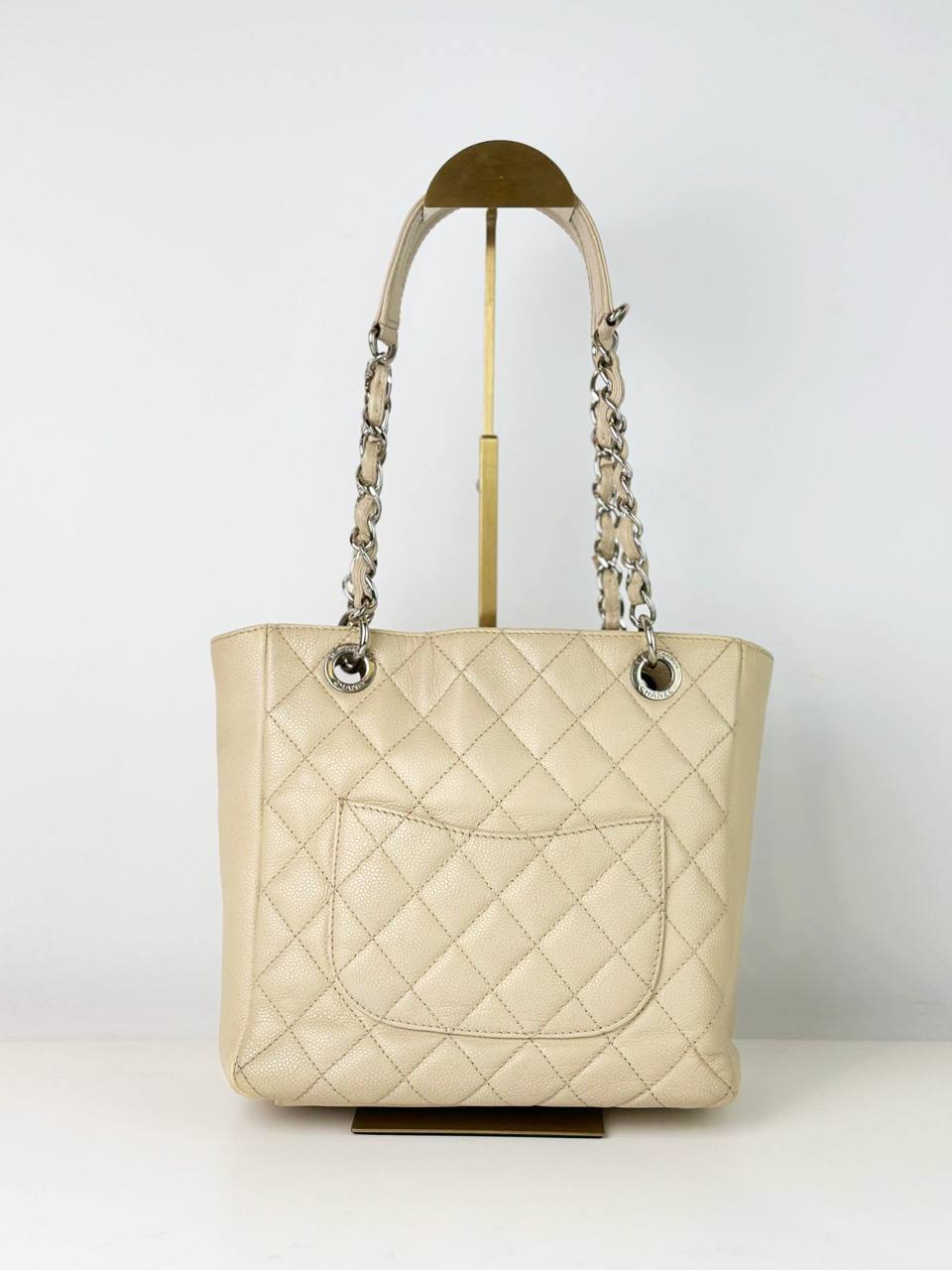 CHANEL PST PETITE SHOPPING BEIGE TOTE BAG SHW