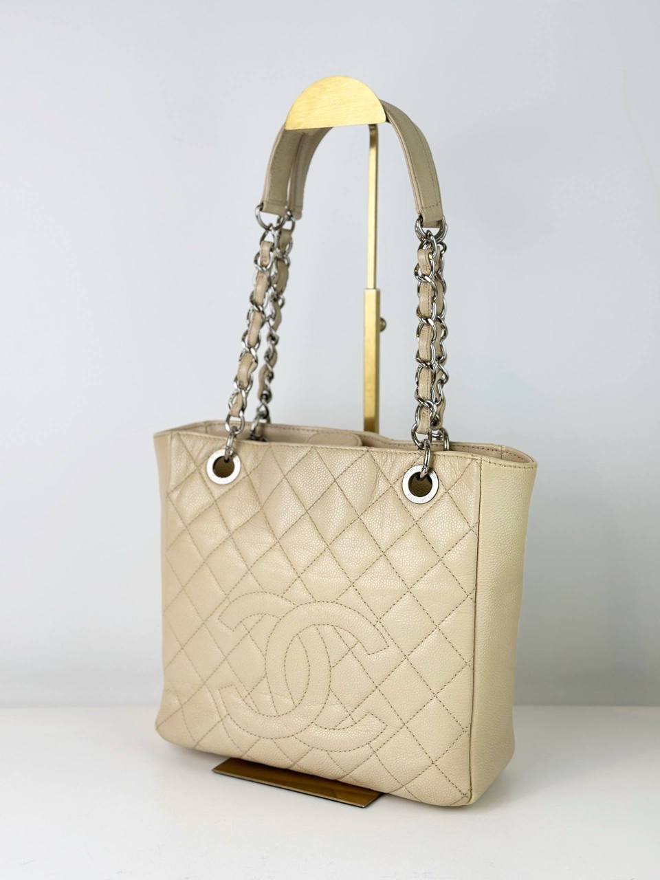 CHANEL PST PETITE SHOPPING BEIGE TOTE BAG SHW