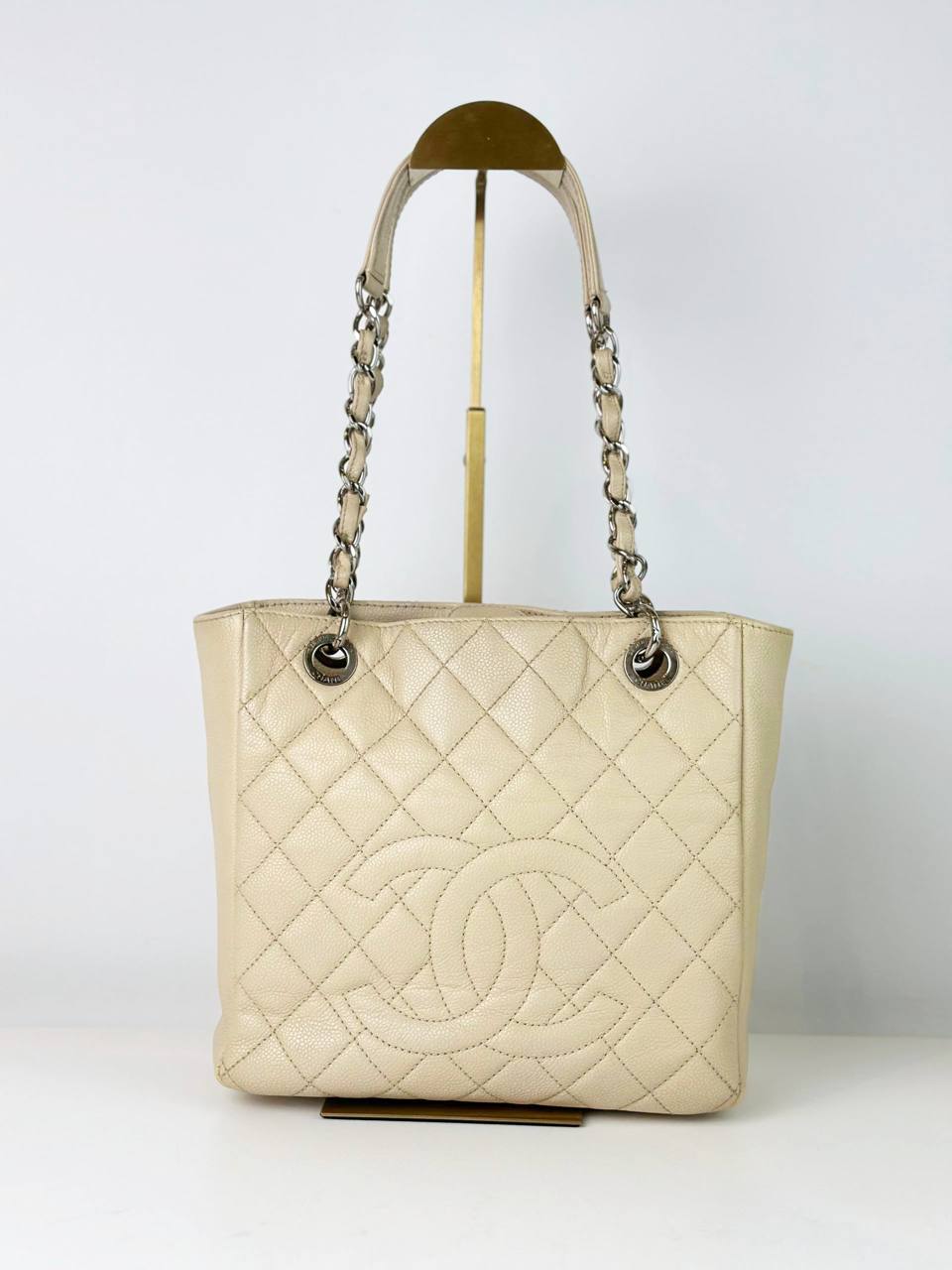CHANEL PST PETITE SHOPPING BEIGE TOTE BAG SHW