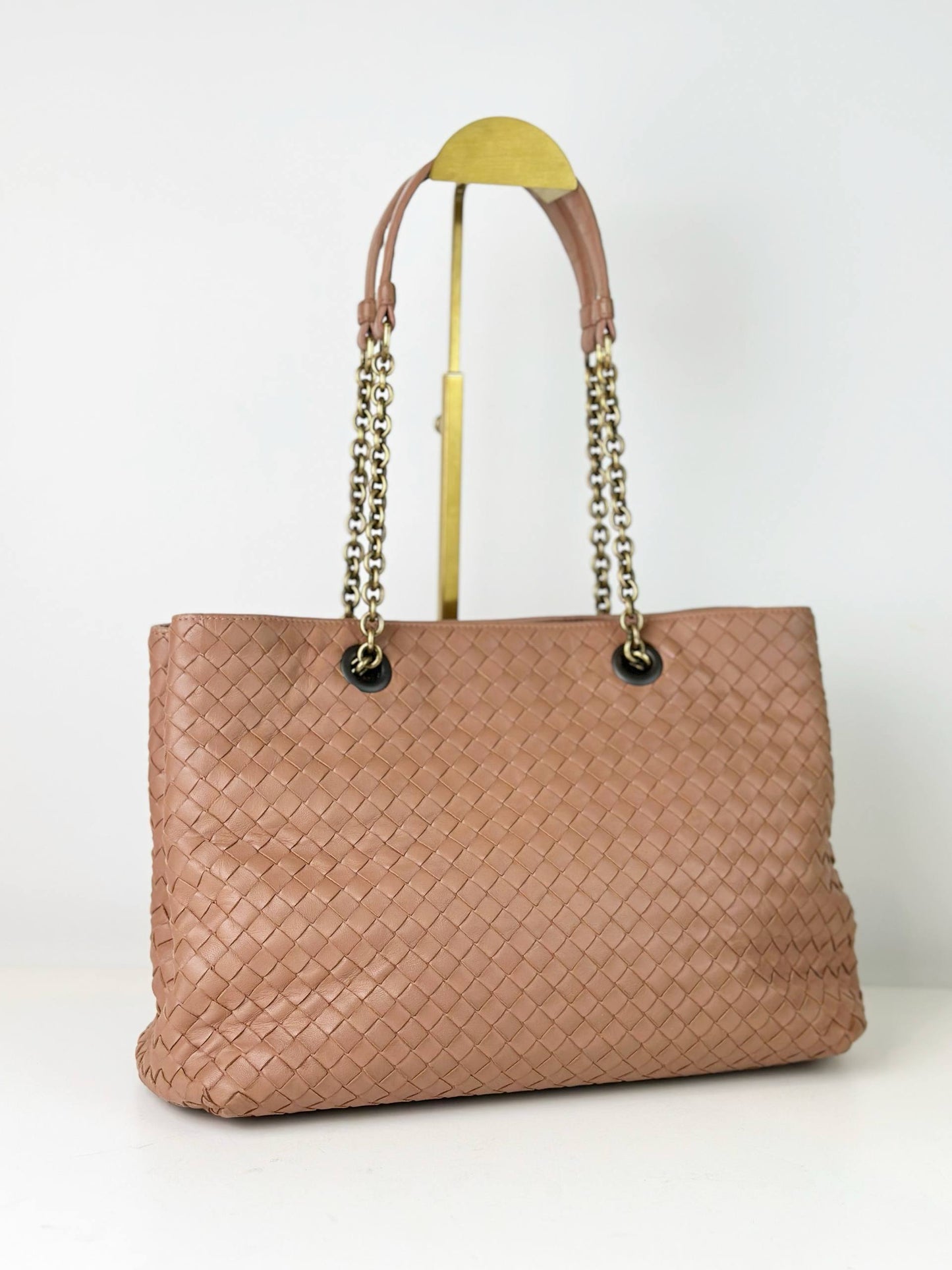 BOTTEGA VENETA INTRECCIATO PINK TOTE BAG