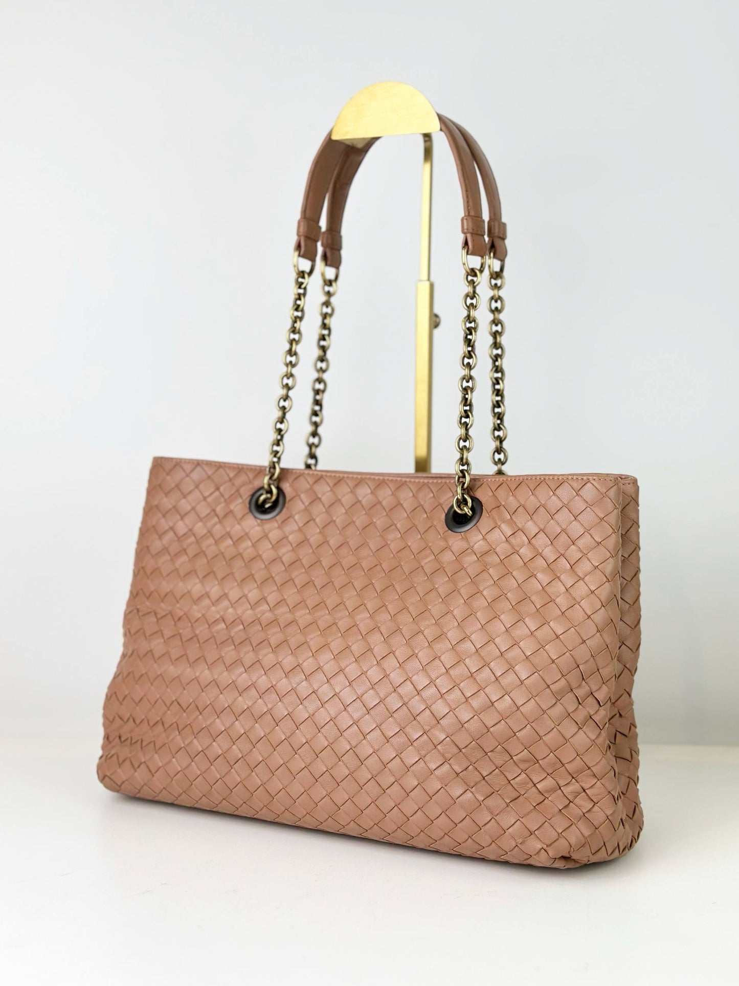 BOTTEGA VENETA INTRECCIATO PINK TOTE BAG
