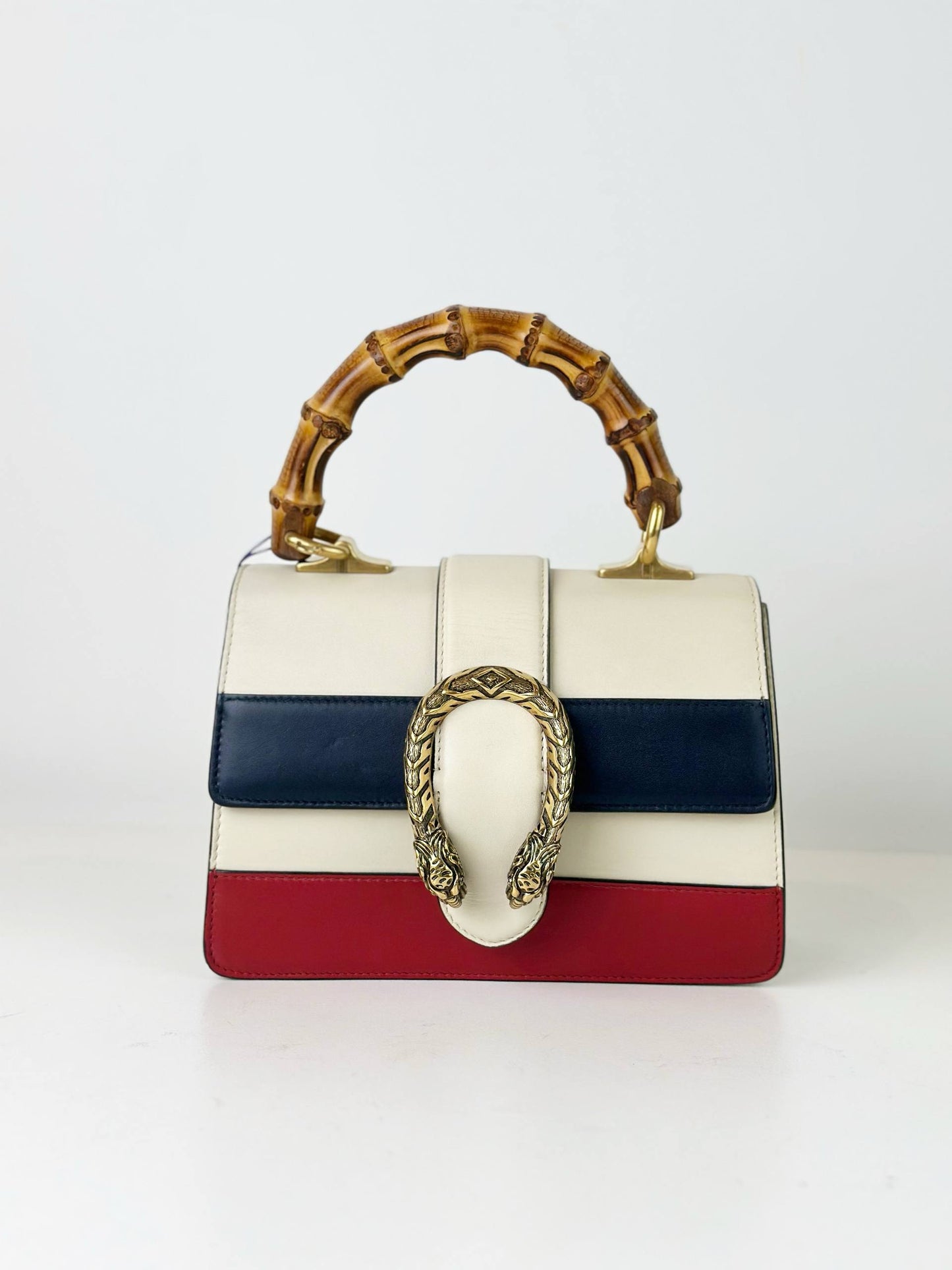 GUCCI TRICOLOR LEATHER MEDIUM DIONYSUS BAMBOO TOP HANDLE BAG