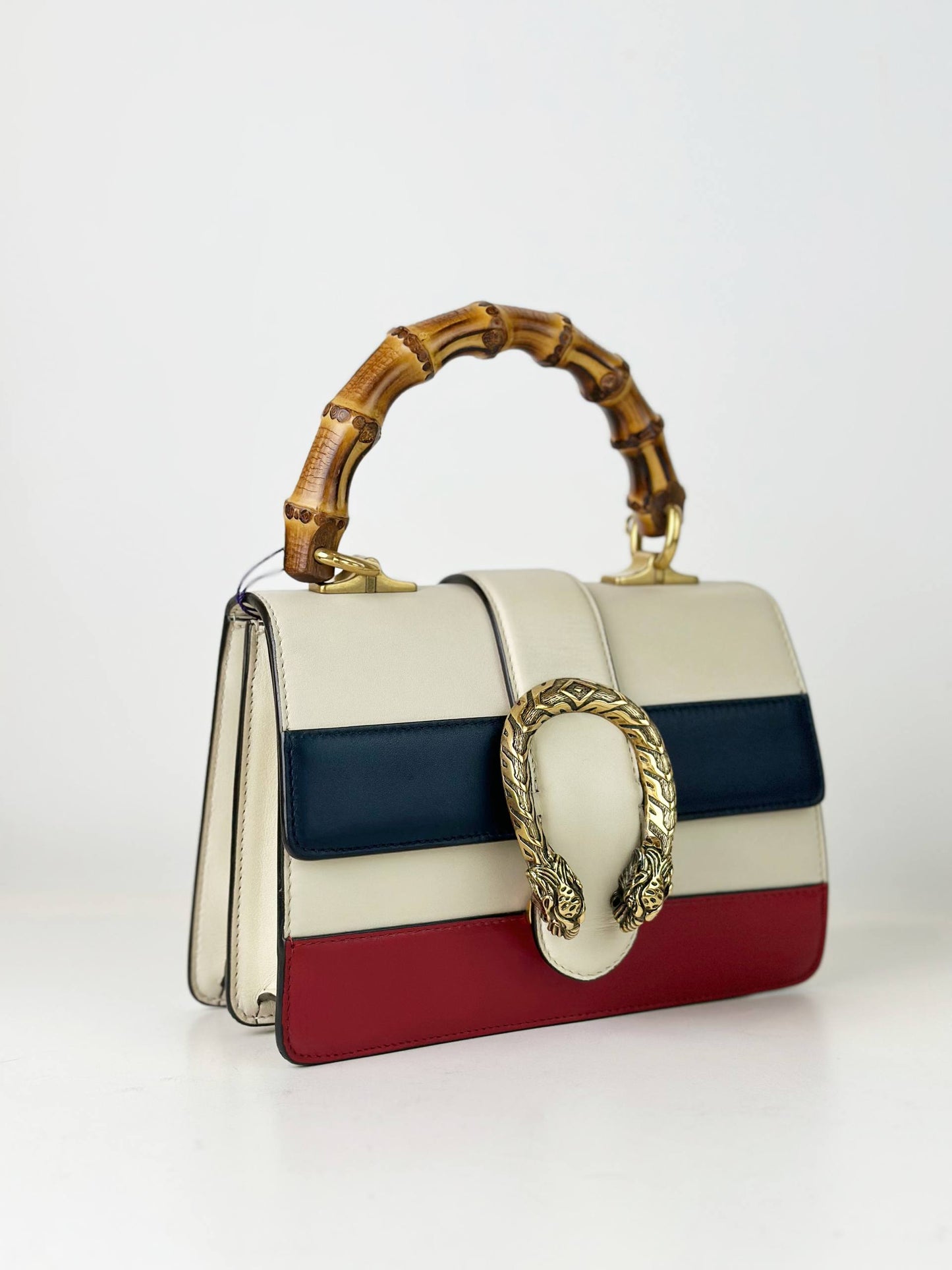 GUCCI TRICOLOR LEATHER MEDIUM DIONYSUS BAMBOO TOP HANDLE BAG