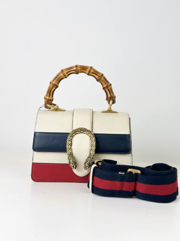 GUCCI TRICOLOR LEATHER MEDIUM DIONYSUS BAMBOO TOP HANDLE BAG