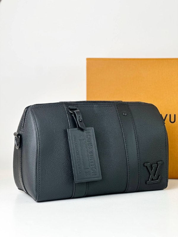 LOUIS VUITTON AEROGRAM CITY KEEPALL 27 BLACK CROSSBODY BAG