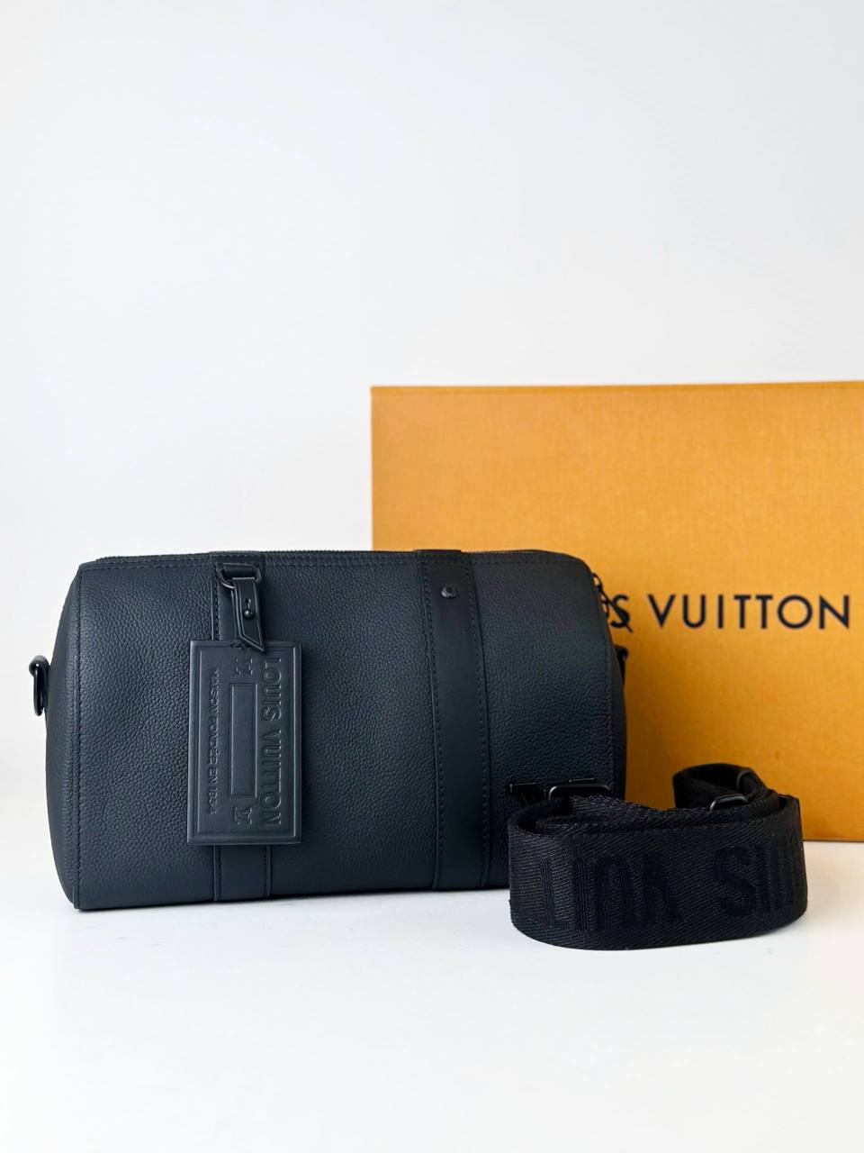 LOUIS VUITTON AEROGRAM CITY KEEPALL 27 BLACK CROSSBODY BAG