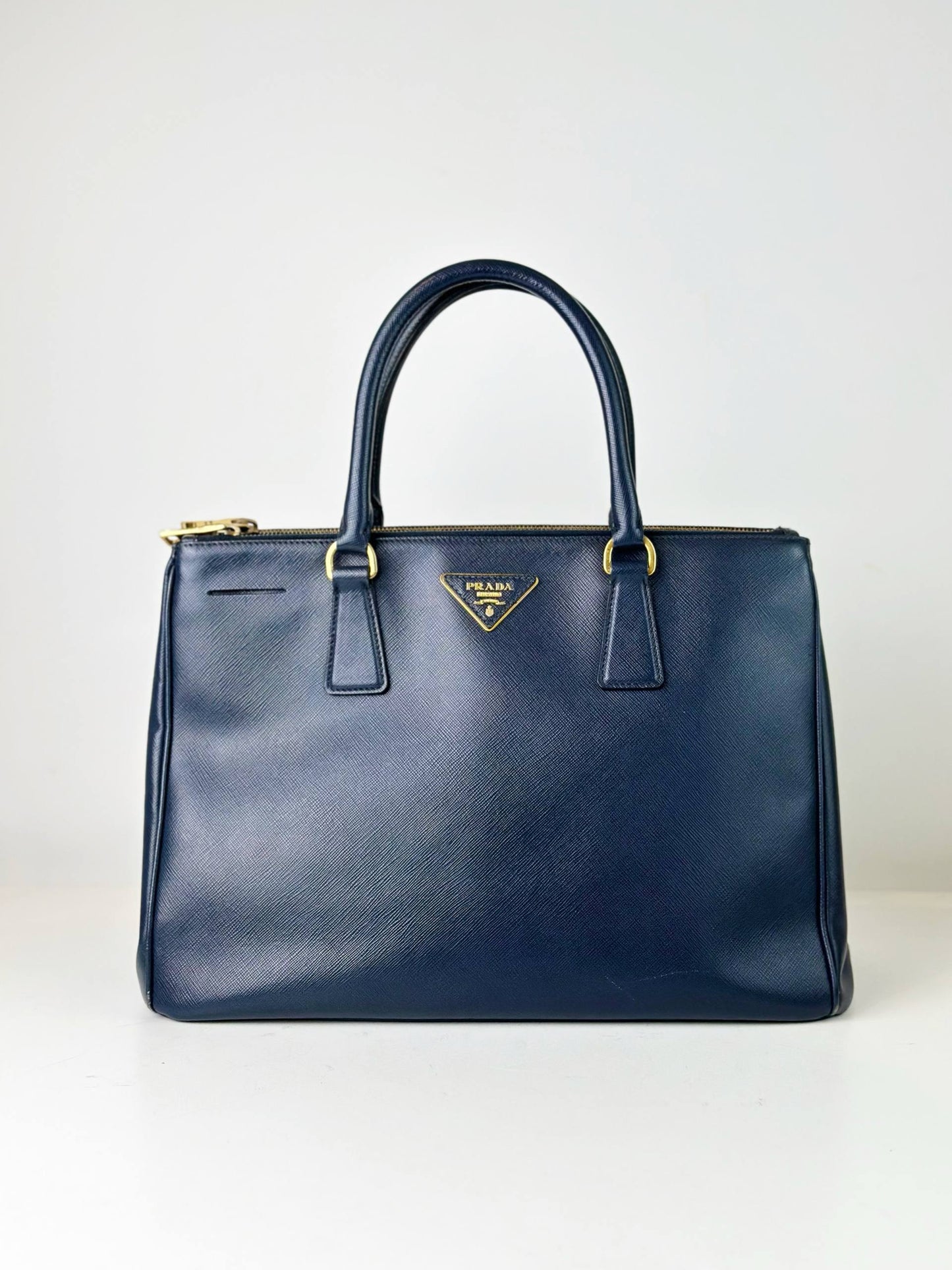 PRADA GALLERIA SAFFIANO LEATHER MEDIUM NAVY BLUE TOP HANDLE BAG