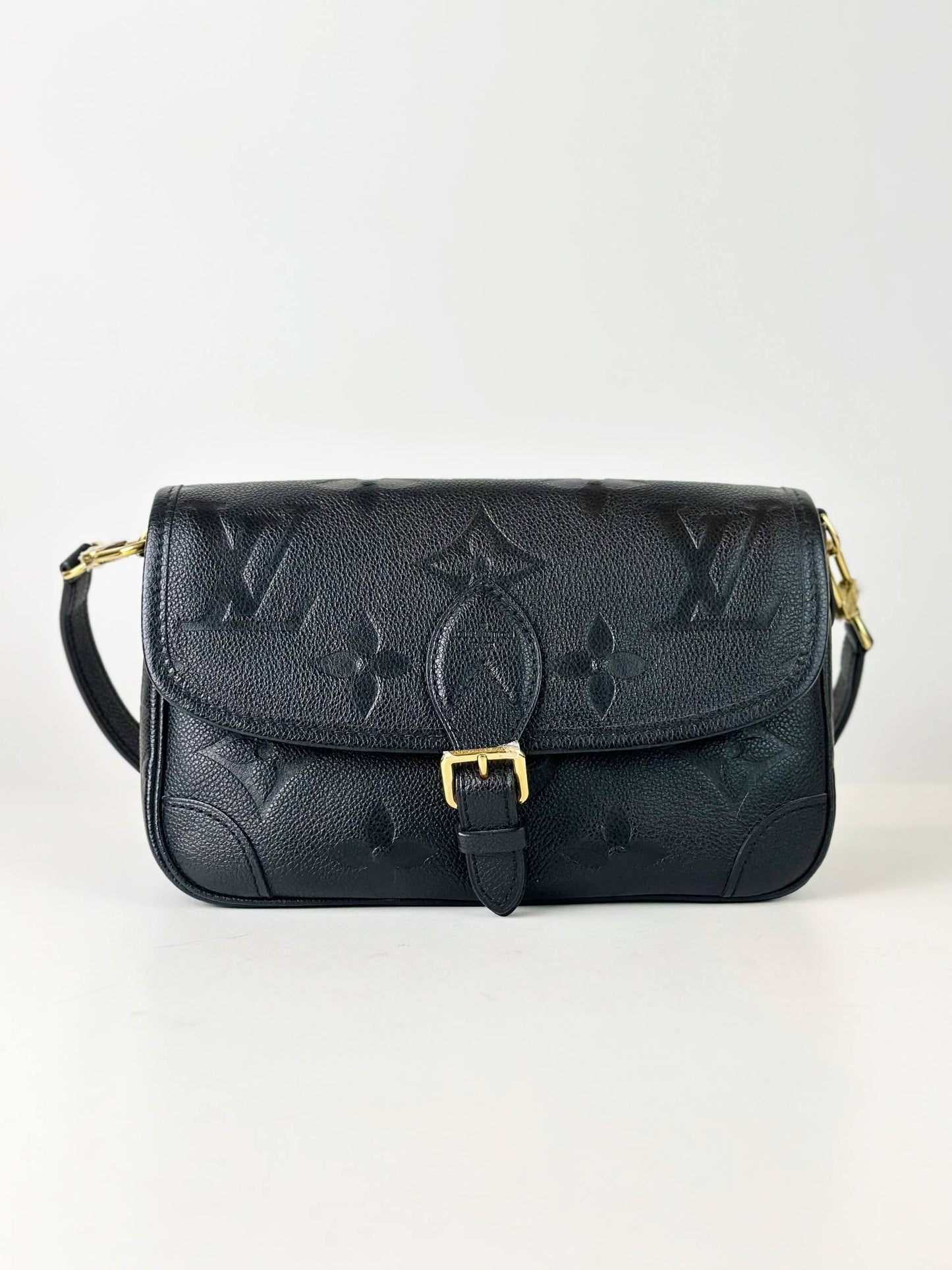 LOUIS VUITTON MONOGRAM EMPREINTE BLACK DIANE PM SHOULDER BAG