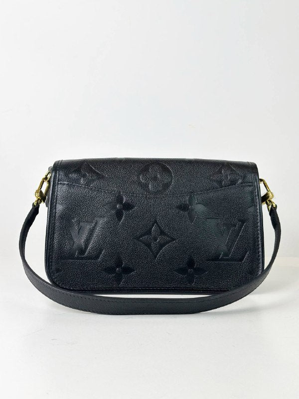 LOUIS VUITTON MONOGRAM EMPREINTE BLACK DIANE PM SHOULDER BAG
