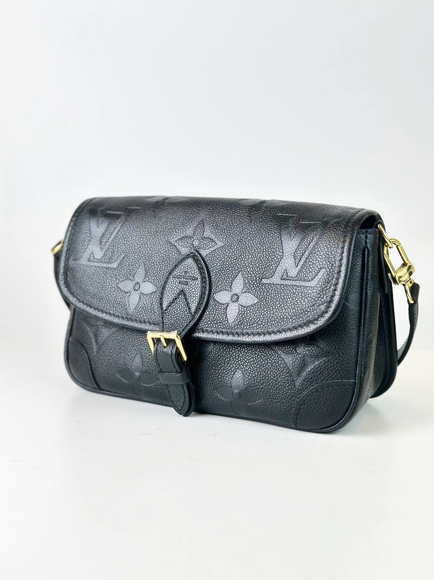 LOUIS VUITTON MONOGRAM EMPREINTE BLACK DIANE PM SHOULDER BAG