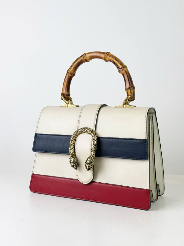 GUCCI TRICOLOR LEATHER MEDIUM DIONYSUS BAMBOO TOP HANDLE BAG