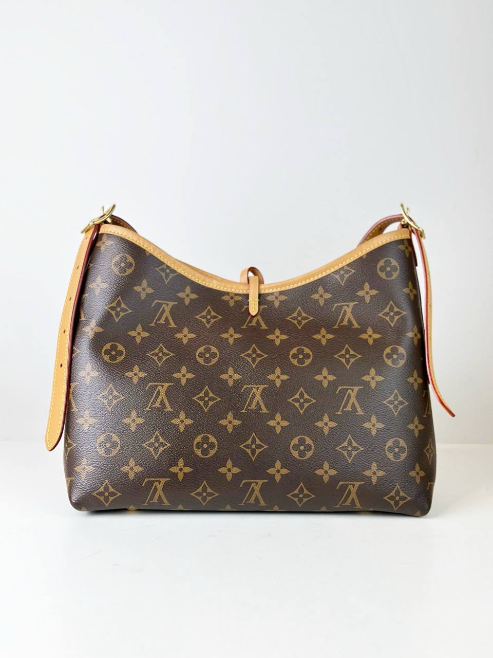 LOUIS VUITTON MONOGRAM CARRYALL PM SHOULDER BAG WITH POUCH