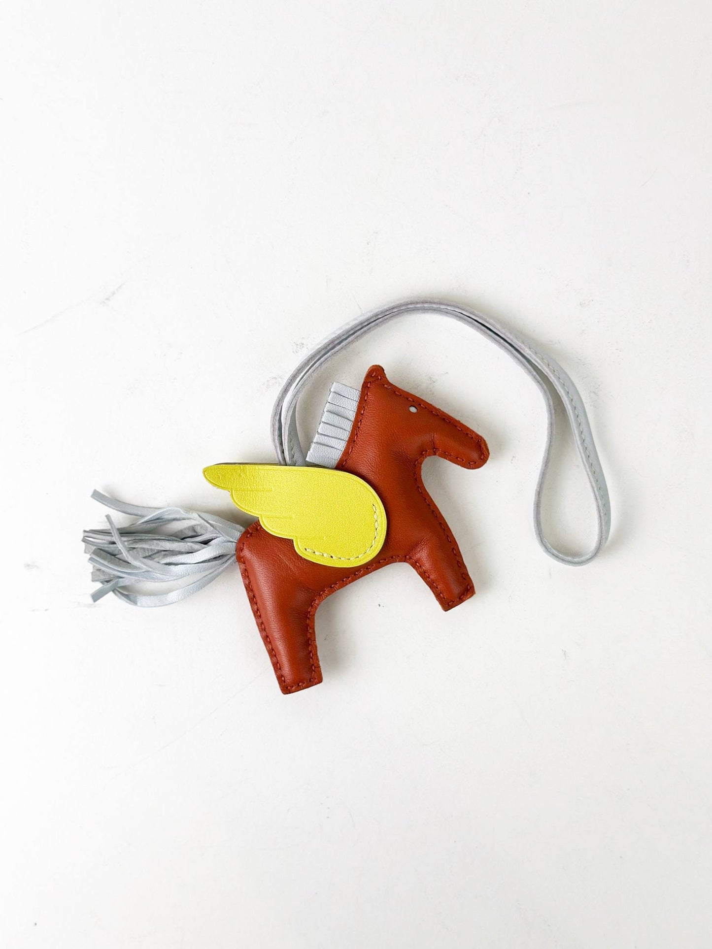 HERMES RODEO PEGASE CORNALINE BLEU BRUME LIME BAG CHARM