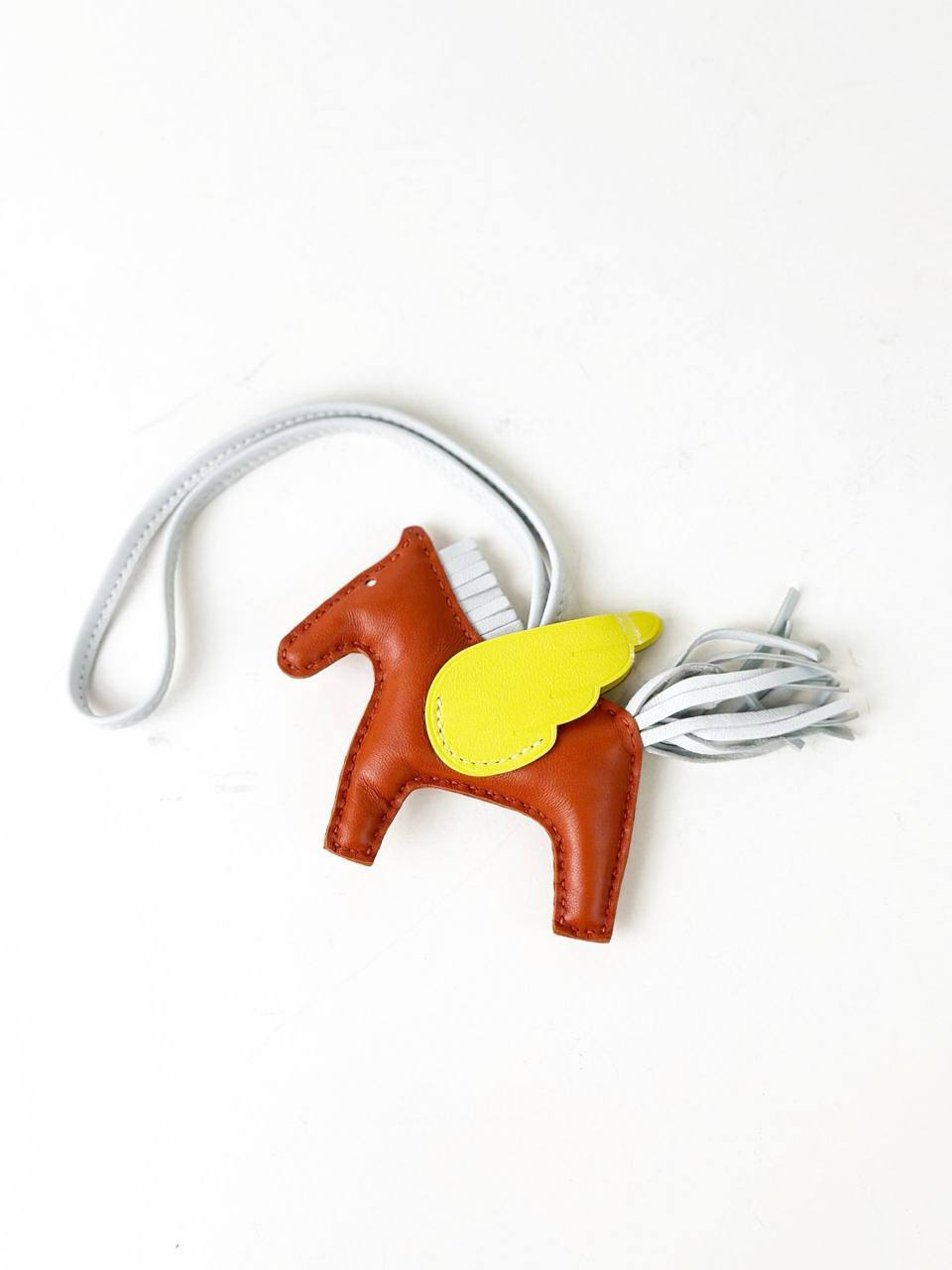 HERMES RODEO PEGASE CORNALINE BLEU BRUME LIME BAG CHARM