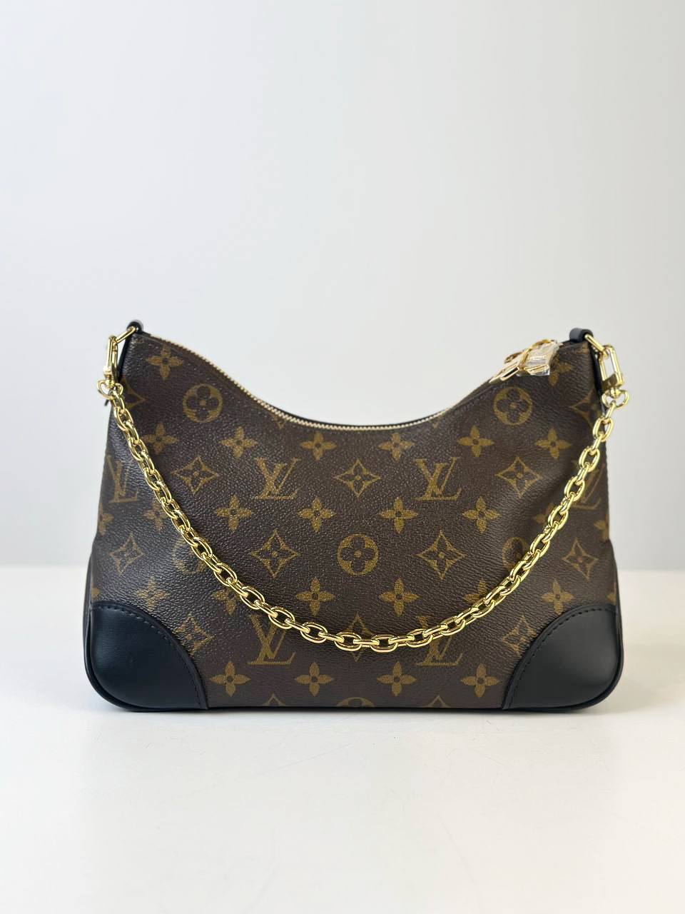 LOUIS VUITTON MONOGRAM BOULOGNE NM BLACK LEATHER SHOULDER BAG WITH STRAP