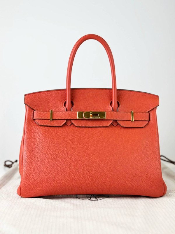 HERMES BIRKIN 30 CAPUCINE HANDBAG GHW