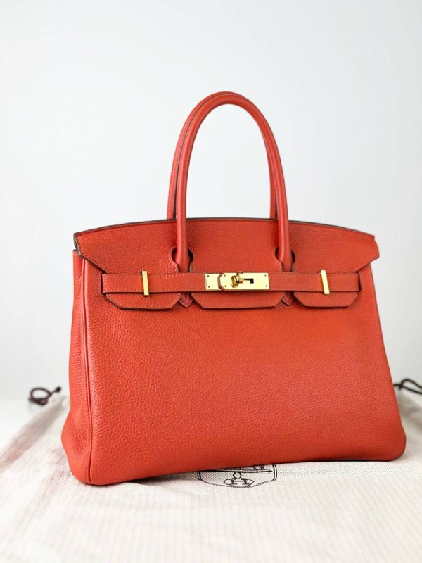 HERMES BIRKIN 30 CAPUCINE HANDBAG GHW