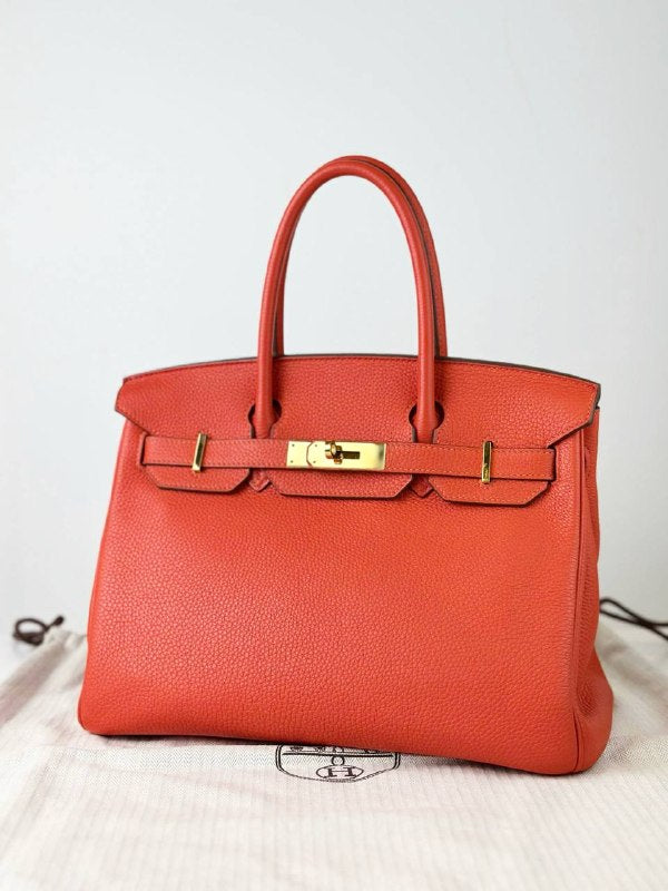 HERMES BIRKIN 30 CAPUCINE HANDBAG GHW