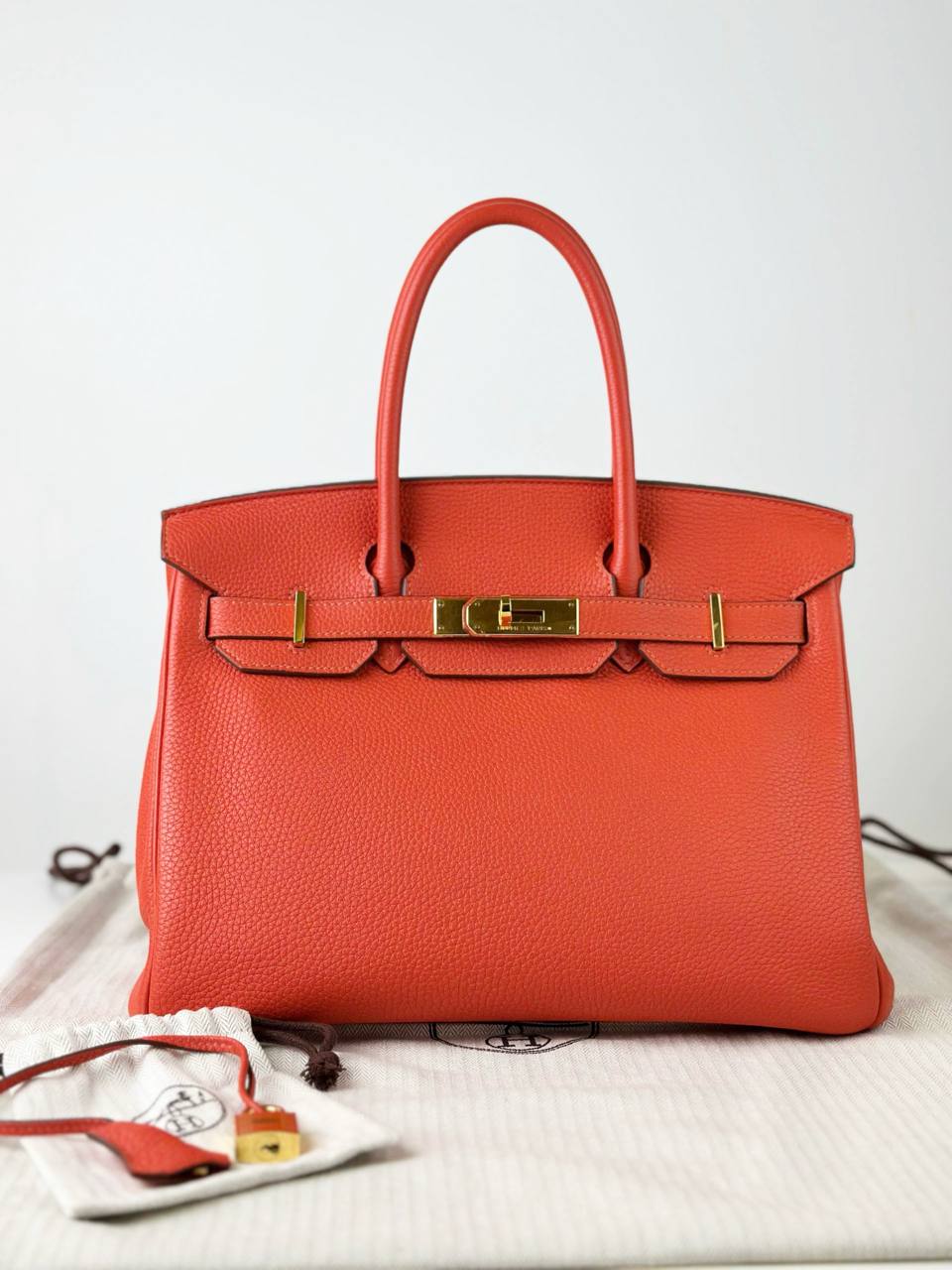 HERMES BIRKIN 30 CAPUCINE HANDBAG GHW
