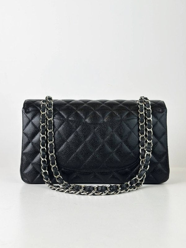 CHANEL CLASSIC FLAP CAVIAR BLACK MEDIUM SHOULDER BAG SHW