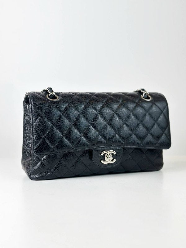 CHANEL CLASSIC FLAP CAVIAR BLACK MEDIUM SHOULDER BAG SHW