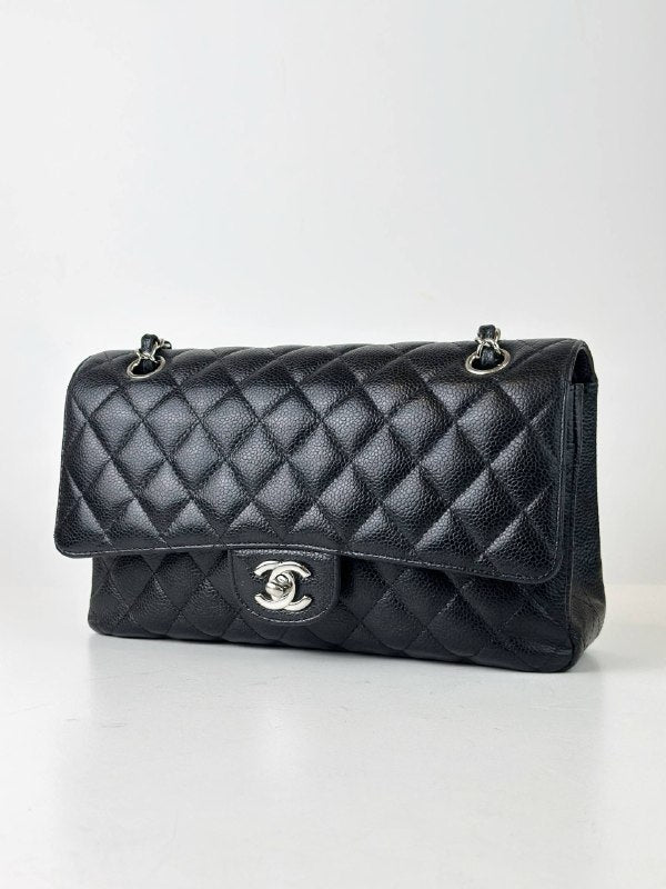 CHANEL CLASSIC FLAP CAVIAR BLACK MEDIUM SHOULDER BAG SHW