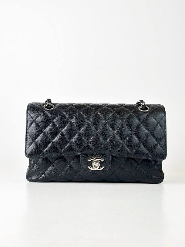 CHANEL CLASSIC FLAP CAVIAR BLACK MEDIUM SHOULDER BAG SHW