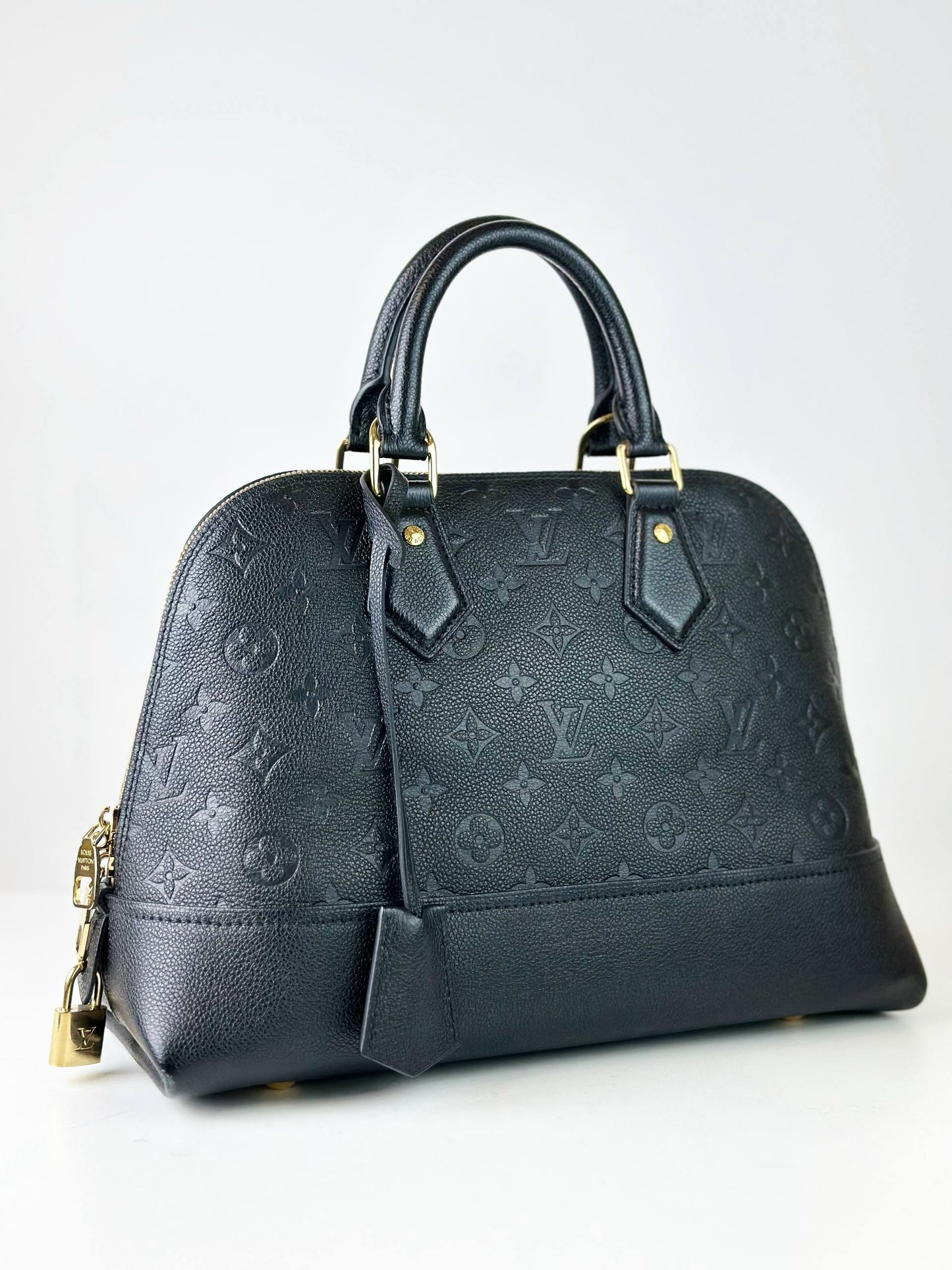 LOUIS VUITTON NEO ALMA PM MONOGRAM EMPREINTE BLACK HANDBAG WITH STRAP
