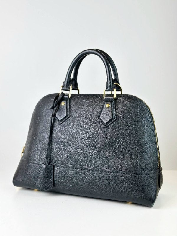 LOUIS VUITTON NEO ALMA PM MONOGRAM EMPREINTE BLACK HANDBAG WITH STRAP