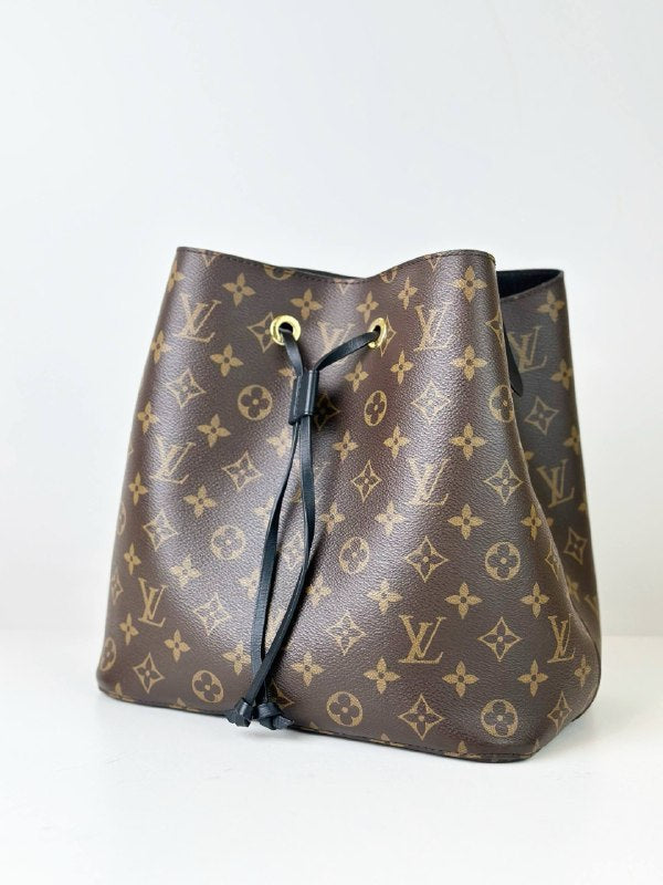 LOUIS VUITTON NEONOE MM MONOGRAM BLACK BUCKET BAG