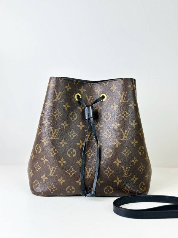 LOUIS VUITTON NEONOE MM MONOGRAM BLACK BUCKET BAG