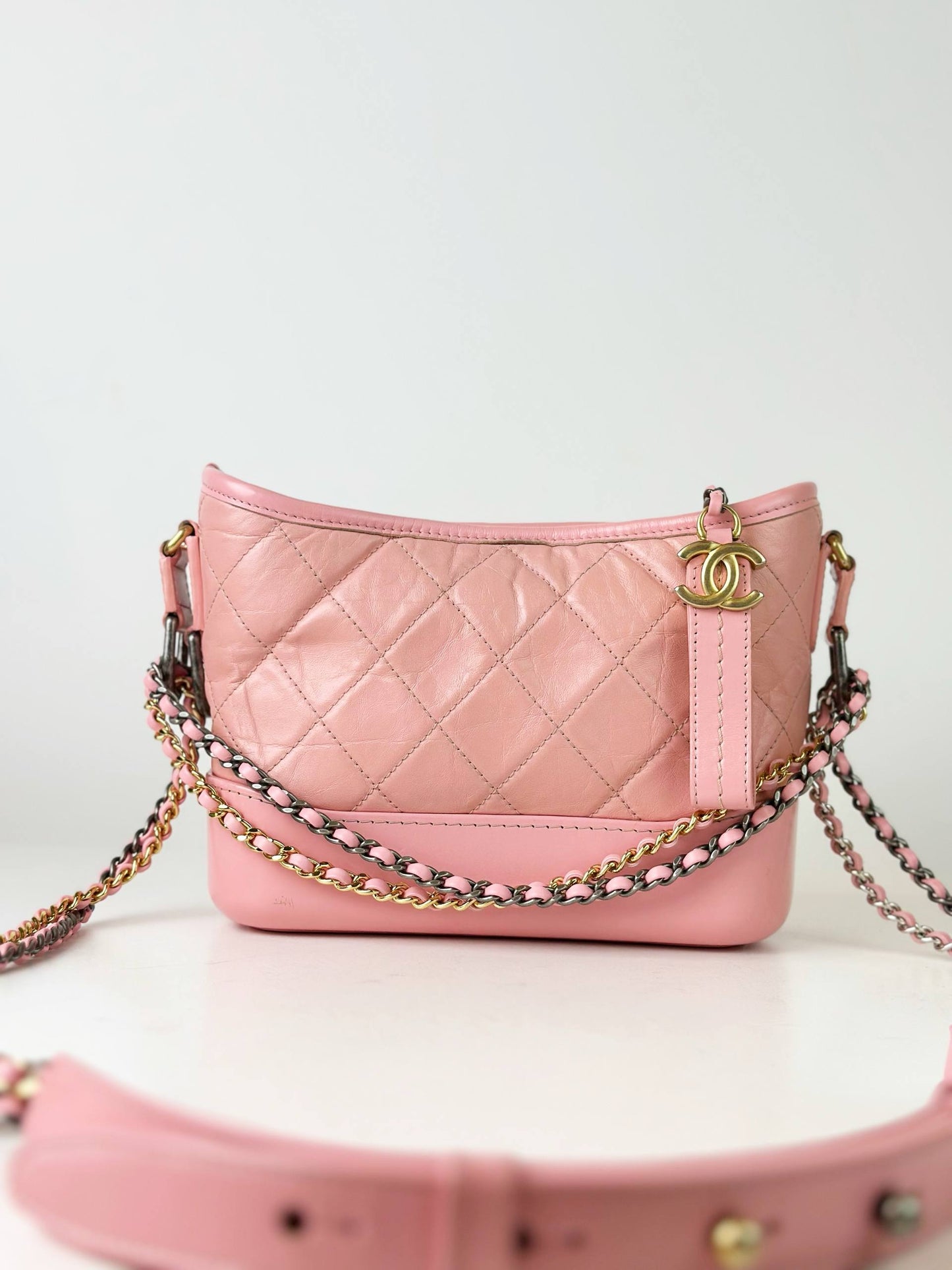 CHANEL GABRIELLE HOBO PINK SMALL SHOULDER BAG