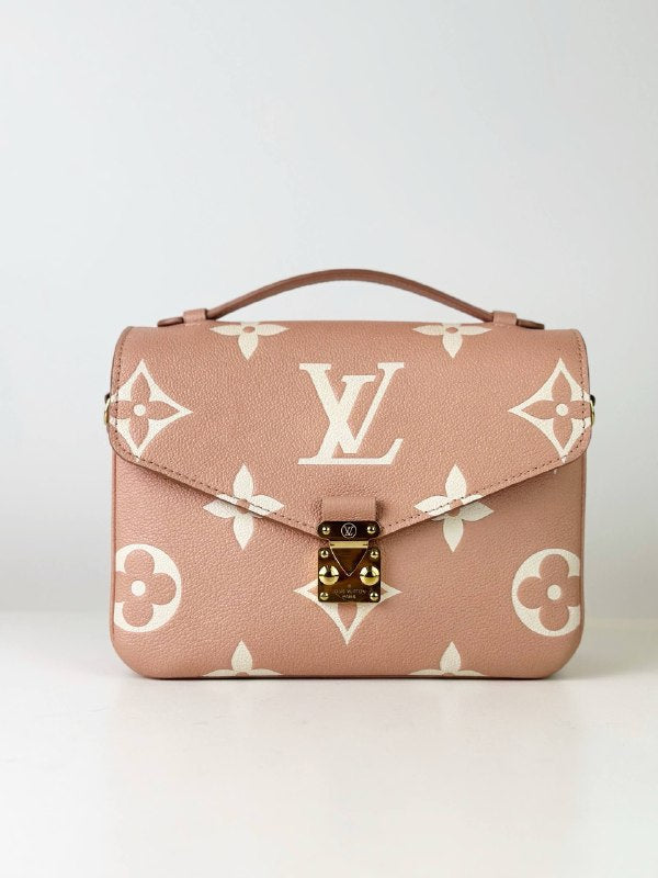 LOUIS VUITTON POCHETTE METIS ROSE TRIANON AND CREAM MONOGRAM EMPREINTE CROSSBODY BAG