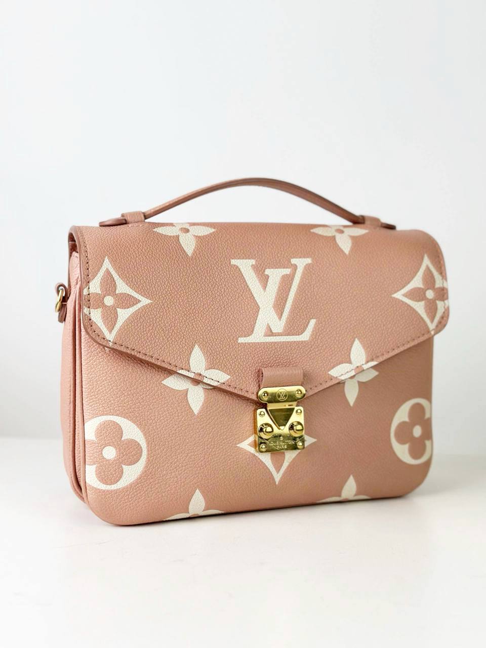 LOUIS VUITTON POCHETTE METIS ROSE TRIANON AND CREAM MONOGRAM EMPREINTE CROSSBODY BAG