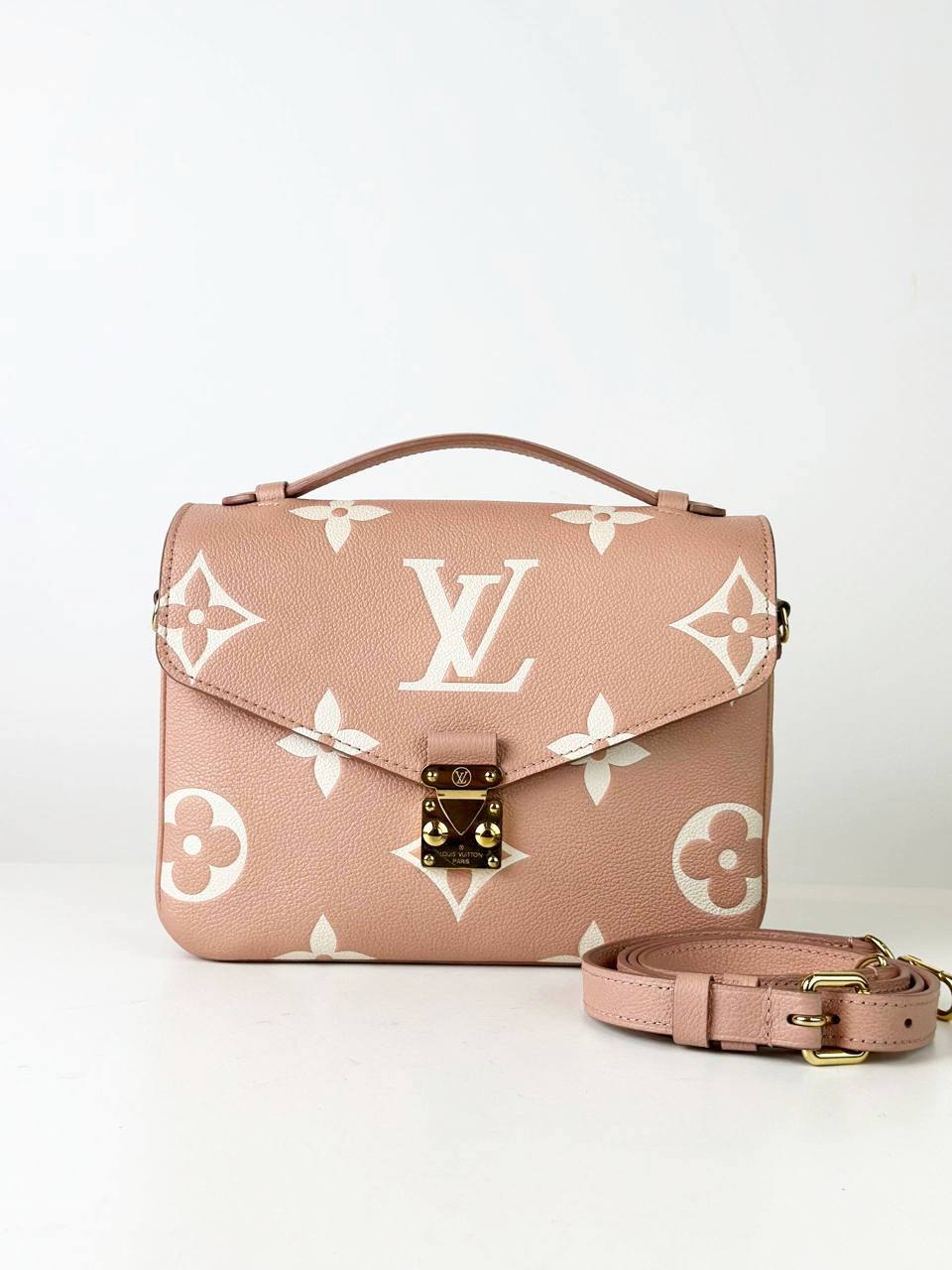 LOUIS VUITTON POCHETTE METIS ROSE TRIANON AND CREAM MONOGRAM EMPREINTE CROSSBODY BAG
