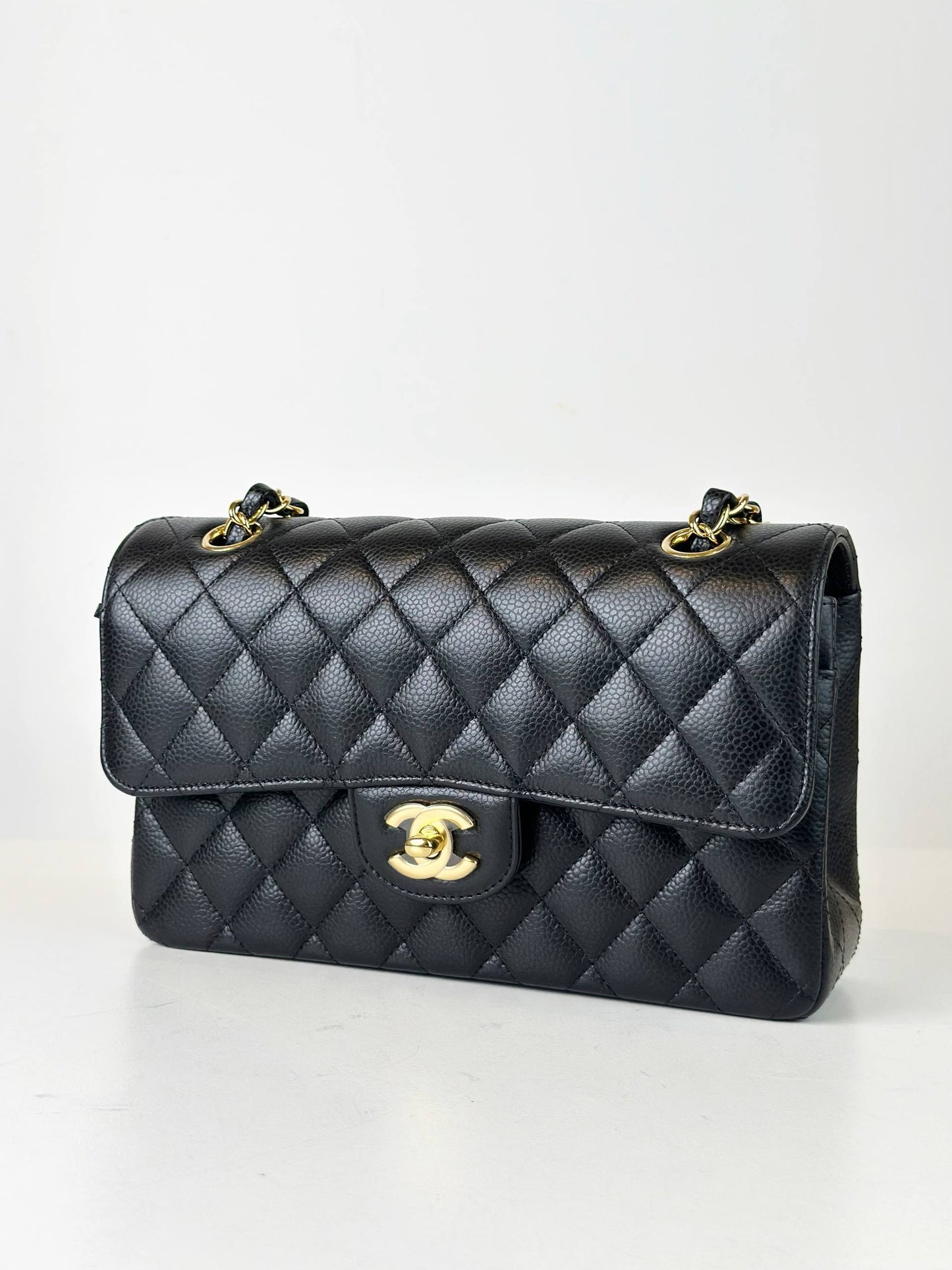 CHANEL CLASSIC FLAP CAVIAR BLACK SMALL SHOULDER BAG GHW