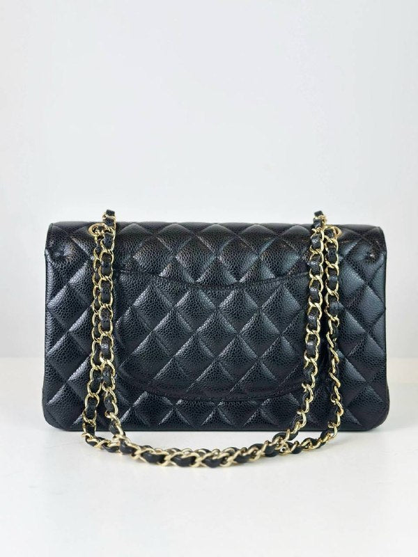 CHANEL CLASSIC FLAP CAVIAR BLACK MEDIUM SHOULDER BAG GHW
