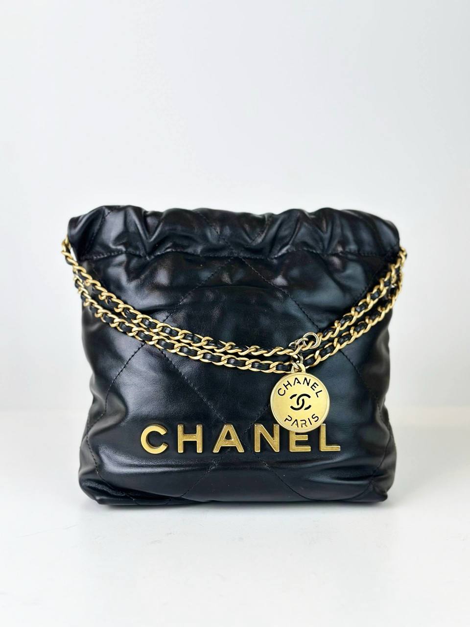 CHANEL 22 MINI BLACK CROSSBODY BAG GHW