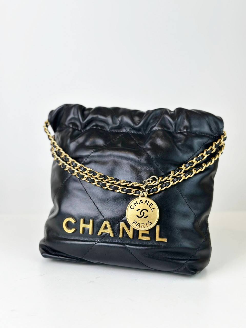 CHANEL 22 MINI BLACK CROSSBODY BAG GHW
